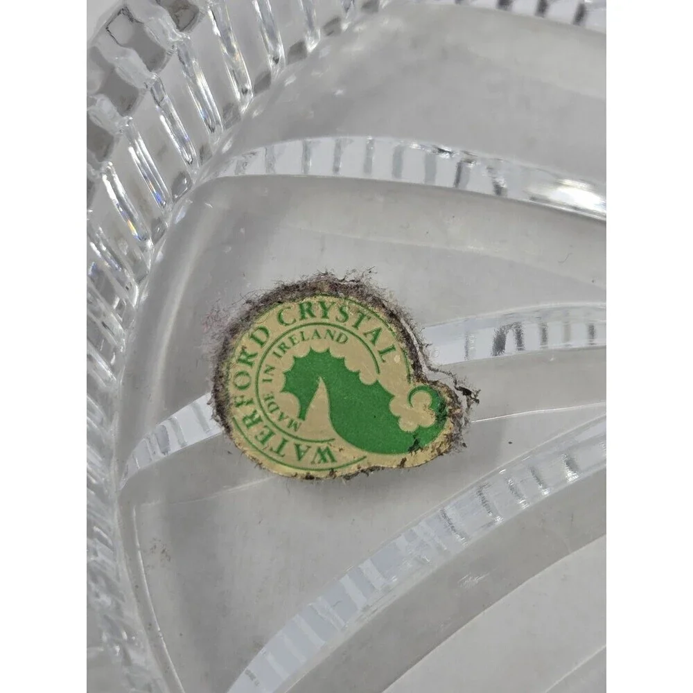 VINTAGE WATERFORD CRYSTAL TRINKET CANDY DISH TRAY PAISLEY LEAF YING YANG IRELAND